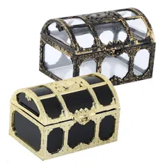 【在庫処分】宝箱 宝石箱 レトロ ジュエリー ケース アンティーク r_planning クリア 金 セット