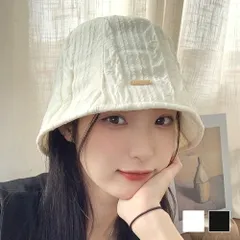 シワ加工バケットハット 韓国ファッション 10代 20代 30代 深め 日よけ効果あり 小顔効果あり レース風 カジュアル きれいめ UV対策