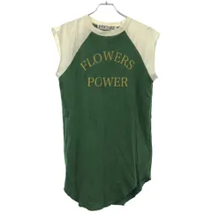 INSCRIRE アンスクリア 22SS  FLOWERS POWER LOGO NO SLEEVE ロゴTシャツ I22SS-CUT18 グリーン Sのサムネイル
