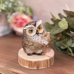 フクロウのオブジェ　ミミズク　人形　ハンドクラフト　ヨーロッパ　南欧　置物 最 安値 価格ハンドメイド・手芸 - フクロウのオブジェ ミミズク