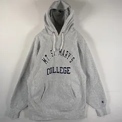 古着 90's/90年代 チャンピオン Champion USA製 パーカー リバースウィーブ カレッジ ラバープリント 2段プリント XL  グレー メンズ