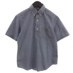 ポロ バイ ラルフローレン Polo by Ralph Lauren ボタンダウンシャツ プルオーバー 半袖 ギンガムチェック 紺 ネイビー系