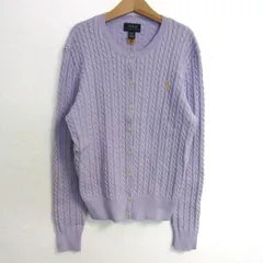 ポロラルフローレン カーディガン トップス 長袖 ケーブルニット 未使用 キッズ 女の子用 XL/TG(16)サイズ 薄紫 POLO RALPH LAUREN