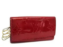 LOUIS VUITTON ルイヴィトン M91976 モノグラムヴェルニ ミュルティクレ4 4連 キーケース 鍵入れ ポムダムール レッド系  DI8712