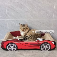 猫じゃらし 段ボール製 スポーツカー型 耐久性 猫の遊び場 爪とぎ 猫好き スポーティ 赤い車 猫のおもちゃ かわいい アメリカン ポップ 北