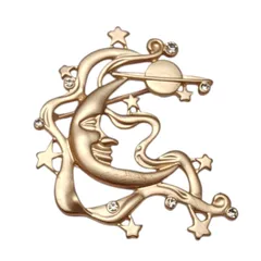 TE2  S3170 レトロ マットゴールド 金星 月神 ブローチ/ゴールド