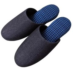 【Heiwa Slipper / 平和スリッパ】Denim mix L 223 (25,5〜27) ウールフェルト底  /  ルームシューズ 室内履き デニム バティック Slippers
