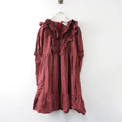 【値下げ】ロイスクレヨン アンドエルシー Lois CRAYON &ellecy フリル使い チェックプルオーバーワンピース M/レッド【2400014309416】のサムネイル