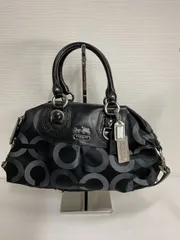 COACH コーチ マディソン オプアート 2WAYショルダーバッグ ハンドバッグ ワンショルダー サテンキャンバス 黒 ブラック