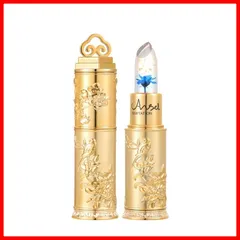 【特売】【温感変色】ジェリーリップスティック、24K 温度で色が変わるリップ 金箔入り、ドライフラワー、温感変色、高保湿力、落ちにくい 色が変わるリップグロスウォータープルーフ & ロングラスティング ビューティー ブライト フラワー クリスタル ジェリー