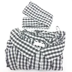 ◇ ⊂ ◎ CECILMcBEE ギンガムチェック柄 半袖 ミニ丈 ワンピース サイズＭ ブラック ホワイト レディース E  【1503050001441】