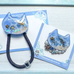 SALE 【夕焼け】レジンヘアゴム ブローチ ペンダント ネコ ねこ - メルカリ