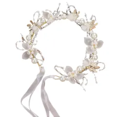 【新着商品】YFFSFDC 髪飾り 花 カチューシャ パール 花飾り リボン 花冠 ヘアアクセサリー 入学式 卒業式 結婚式 髪飾り 披露宴 和装 写真撮影 女の子 プレゼント