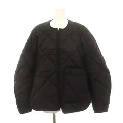 エンフォルド ENFOLD 23AW SATIN QUILTED JACKET キルティングジャケット 中綿ジャケット ノーカラー ジップアップ 36  黒 ブラック /ES □OS - メルカリ