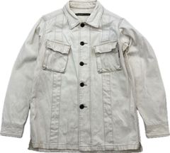 DISCLPLE ☆ モーターサイクル ライダース ハードコットン ジャケット ホワイト タイト 4 バイカー ストリート 古着 ディサイプル■S3434