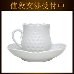 マイセン カップ＆ソーサー ホワイト ホワイトレリーフ 美品 陶器 中古