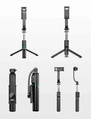 自撮り棒 セルカ棒  無線 スマホスタンド 三脚 卓上 軽量 360度回転 7段伸縮 gopro iphone/Android対応 無線リモコン/日本語説明書付き セルフィー/撮影録画/生放送