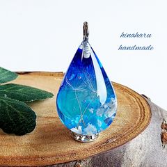 ドロップ空ネックレス(たんぽぽ＊紺碧空)