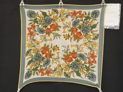 ■新品■未使用■ JIM THOMPSON ジムトンプソン シルク100% フラワー プリーツ スカーフ ストール アイボリー系×グリーン系 DI5158