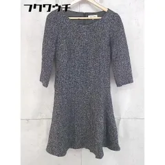 ◇ Debut de Fiore デビュードフィオレ バックジップ 七分袖 膝丈 ワンピース サイズ38 ブラック系 レディース 【中古】 【1104150002972】