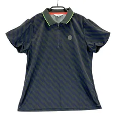 サイズ：40 LANVIN SPORT ランバン スポール ; ハーフジップ 半袖ポロシャツ 総柄 ネイビー系 [240101443402] ゴルフウェア レディース ストスト LANVIN SPORT ランバン スポール ; ハーフジップ 半袖Tシャツ 総
