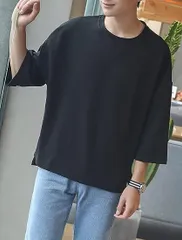 夏服 メンズ 七分袖 メンズ tシャツ 半袖tシャツ メンズ 無地 メンズ服 カットソー 無地 柔らかい おしゃれ 軽い カジュアル スポーツ シンプル 快適 オールシーズン lizi01