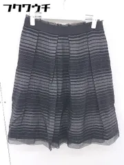 ◇ BODY DRESSING Deluxe ボーダー 膝下丈 フレア スカート サイズ40 ブラック系 レディース 【中古】 【1106040010944】