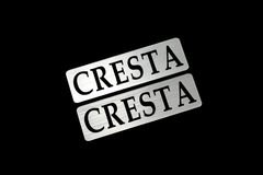 EE-534-2 CRESTA 銀黒 アクリル2層 ステッカー トヨタ クレスタ 100 90 51 61 カスタム 前期 後期 モデリスタ 2枚1セット