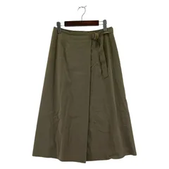 UNTITLED アンタイトル サイドベルト ボックスプリーツスカート size2/ライトイエローブラウン系