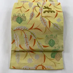 川島織物◇絽 芝柄の夏帯 未使用美品 タグあり 名古屋帯 洗える 西陣織 川島織物】 特選西陣織九寸名古屋帯 ≪御仕立て上がり・中古美品