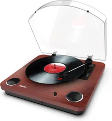 レコードプレーヤー スピーカー内蔵 USB ヘッドホン端子 レコードの音をUSB接続でPCに録音可能 33-1/3、45、78回転対応