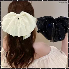 ビッグリボン バレッタ ヘアクリップ上品 おしゃれ ヘアアクセサリー レディース キラキラ まとめ髪 大人かわいい ヘアアレンジ 大きめ 髪飾り リボンクリップ ヘアアクセ 韓国風 リボンバレッタ簡単 蝶結びクリップ 黒