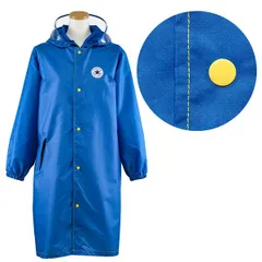 【ブルー】 レインコート ランドセル対応 キッズ ジュニア 男女兼用 CONVERSE コンバース (23CON-RC) 130 140 150cm 男の子 女の子 小学生 小学校 中学生 男子 子供 こども 撥水 無地 カッパ 雨具