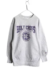 【お得なクーポン配布中!】 90s USA製 チャンピオン リバースウィーブ 3段 カレッジ プリント スウェット メンズ L 90年代 オールド Champion トレーナー 裏起毛 杢 灰