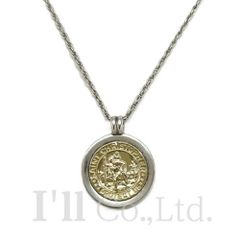 Tiffany&Co.　ティファニー　セント・クリストファー　ネックレス　18KT　SV925　ネックレストップ　チャーム　コイン　750YG　K18YG　イエローゴールド　18金　シルバー925　スターリングシルバー【中古】【74556】