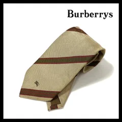 【Burberrys】ネクタイ SILK/シルク 絹 100% カーキ系 ワインレッド/ボルドー系 ストライプ ホースロゴ 総柄 バーバリーズ (MM-439)
