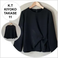【やや難】K.T アシンメツイスト裾ブラウス　ブラック L 長袖　ブラウス B220のサムネイル