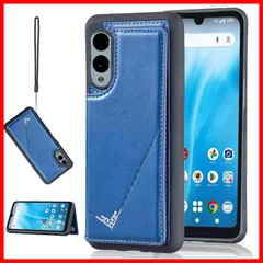【Aqier】カバー 用 arrows We2 F-52E docomo ケースカード （ネイビーブルー) ドコモf51e シェイプ アローズwe2 スマホケース 背面カード 収納 軽量 多機能 ケース 手帳型 富士通f52e BLUEのサムネイル