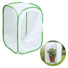 ★即日発送★虫籠(緑辺 ホワイト網 60*40*40)昆虫飼育箱 植物ケージ 標本箱 折り畳み虫かご 昆虫ケージ ポップアップハウジング 通気性 ネット