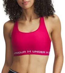【送料無料】 アンダーアーマー レディース ブラジャー アンダーウェア Under Armour Women's Mid Crossback Sports Bra Shaded Fuchsia/White