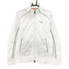 【美品】プーマ 切替ジャケット 白 一部キルティング メンズ M ゴルフウェア PUMA