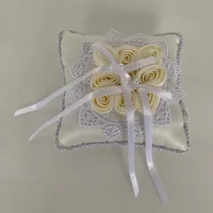 4℃ リングピロー 結婚式 挙式 ウエディング バラ リボン パール レース