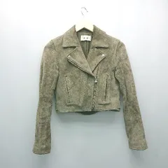 ◇ SNIDEL スナイデル レザー JKT 山羊革 カジュアル 長袖 ライダースジャケット サイズ0 カーキ レディース E 【1307040079065】