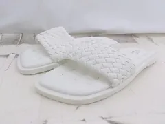 ◇ A.K.R 編み込み フラット ペタンコ サンダル サイズ24.5 ホワイト レディース P  【1308240016843】