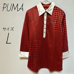 プーマ　PUMA 長袖ゴルフポロシャツ　サイズL ロゴ刺繍