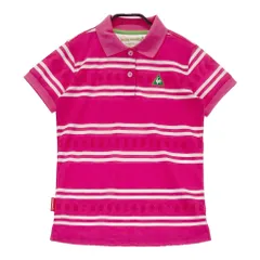 サイズ：S LE COQ GOLF ルコックゴルフ  半袖 ポロシャツ ボーダー柄 ピンク系 [240101404514]# ゴルフウェア レディース ストスト