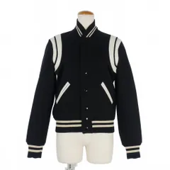 サンローラン パリ SAINT LAURENT PARIS テディジャケット スタジャン ブルゾン 36 黒 白 ブラック ホワイト 376283 YYD80のサムネイル