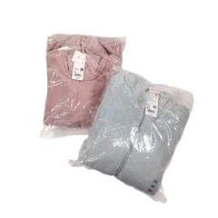 【新品】ユニクロ UNIQLO レディース 3XL フリース2種セット / ハーフジップ PINK & フルジップジャケット LIGHT BLUE (#DT4L5)