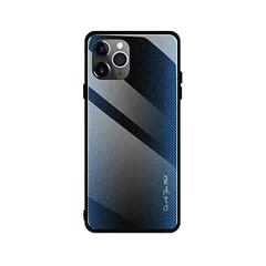iphone 11 pro max ケース クリア 薄型 全面保護 強化ガラス 耐衝撃 ガラスTPU (青2 iPhone 11 )