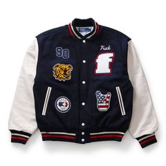 ALGS TEAM LIQUID スタジャン 2XL ネイビー/ベージュ - メルカリ